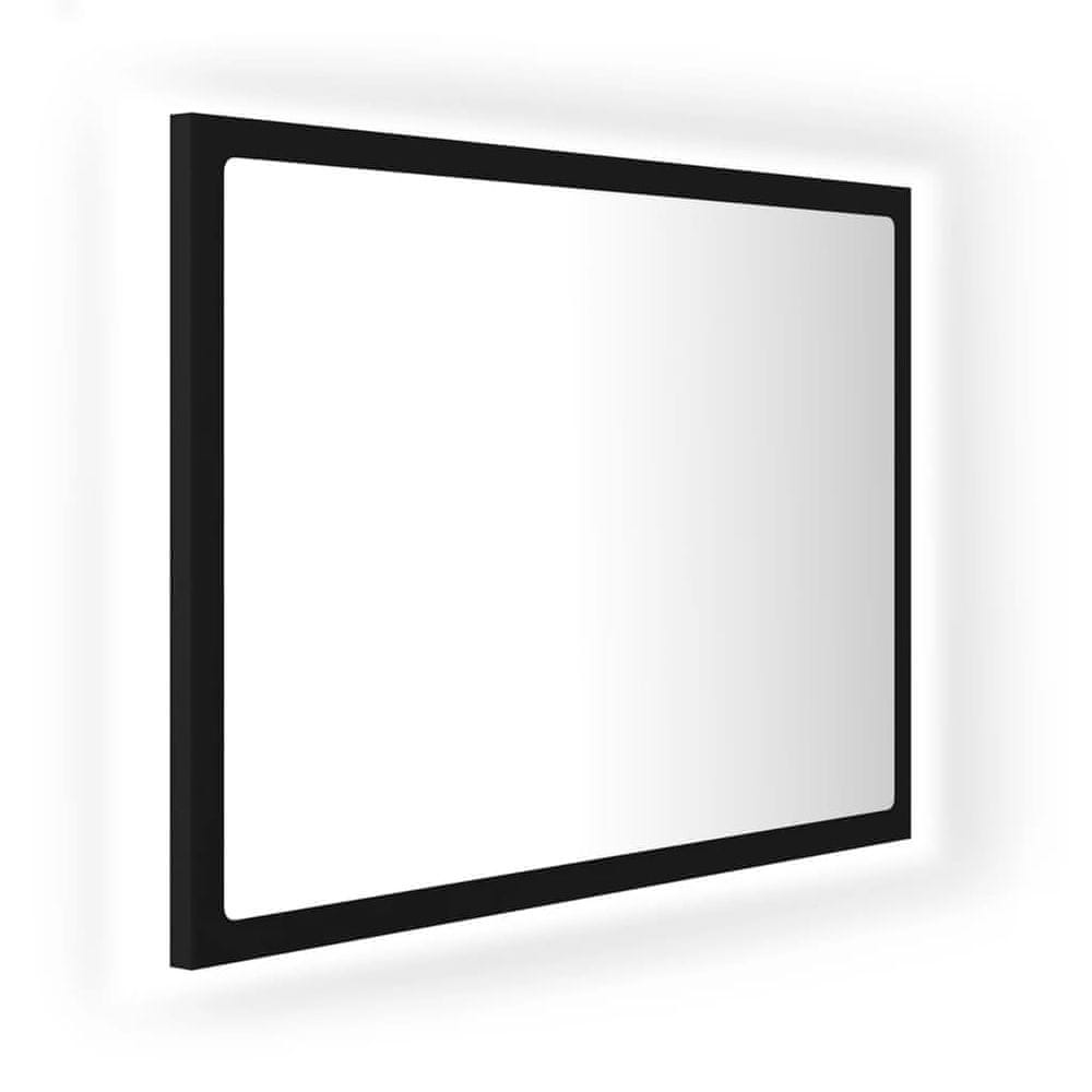 Vidaxl LED kúpeľňové zrkadlo čierne 60x8,5x37 cm, akryl